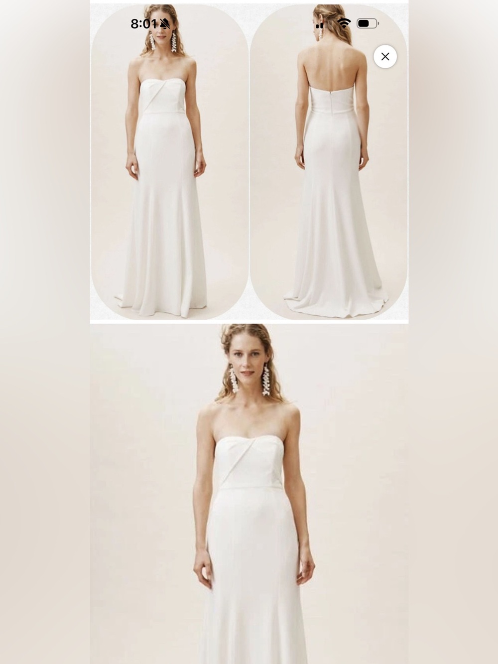 Strapless Ivory Bridal Gown with Sweetheart Bodice
